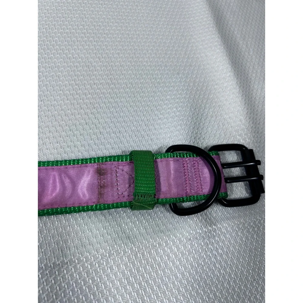 John Deere Dog Collar Large Pink Green Logo Adjustable Pets First Pet Accessory